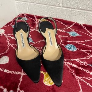 Manolo Blahnik Carolyne Satin Pumps